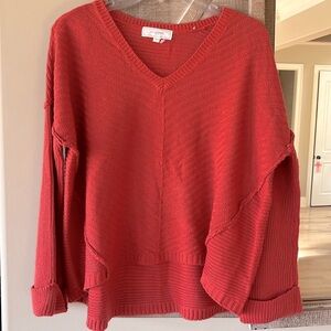 No Comment Sweater Rust Womens Large Loose Flowy Ragland Sleeve